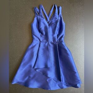 Adelyn Rae Blue Asymmetrical Sundress with Plunge Neckline